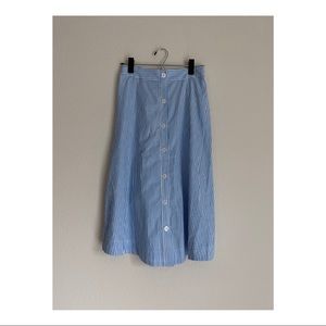 Stripped button skirt